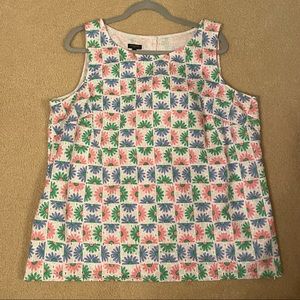 Talbots multicolored eyelet sleeveless tank womens 1X plus EUC